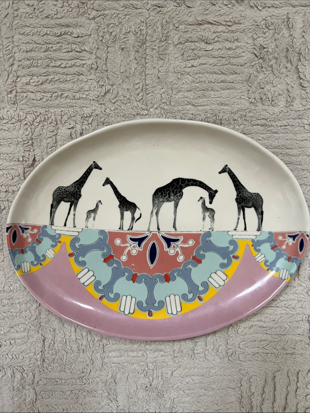 Anthropologie StoryTiles Giraffe serving platter Wall or shelf decor, Delft